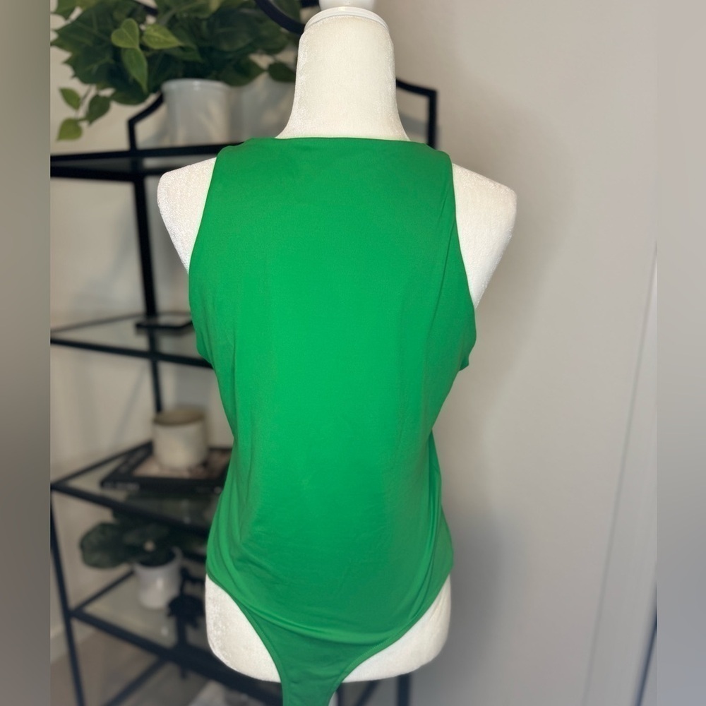 ReoRia High Neck Racerback Sleeveless Bodysuit Tank Top Green Size XL - Picture 5 of 8